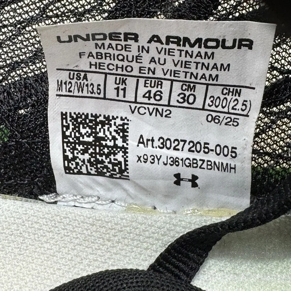 NEW Under Armour Flow Velociti Elite 2 Black Green Running sz 12 3027205-005